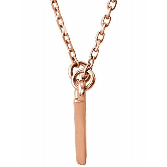 14k Rose Gold Small 10mm V Shaped Necklace, 16.5 Inch - Picture 2 of 4